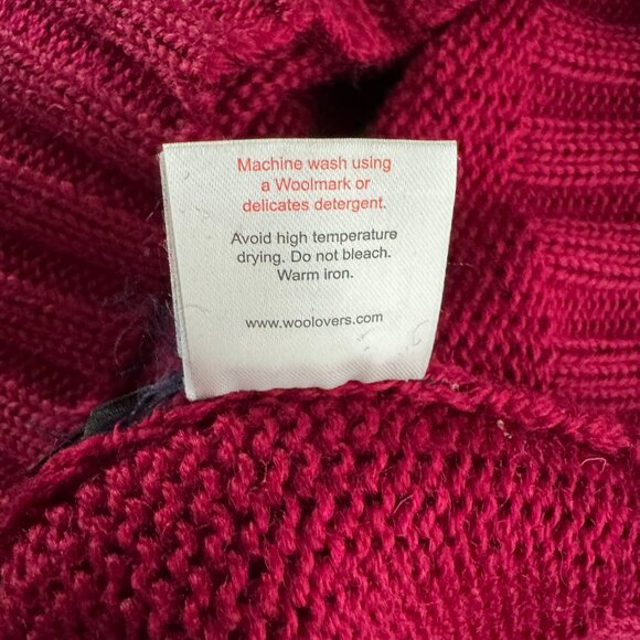 Woolovers Shawl Collar Jumper Sweater Mens XL Wool Burgundy NWT FS-1401 - Picture 11 of 11